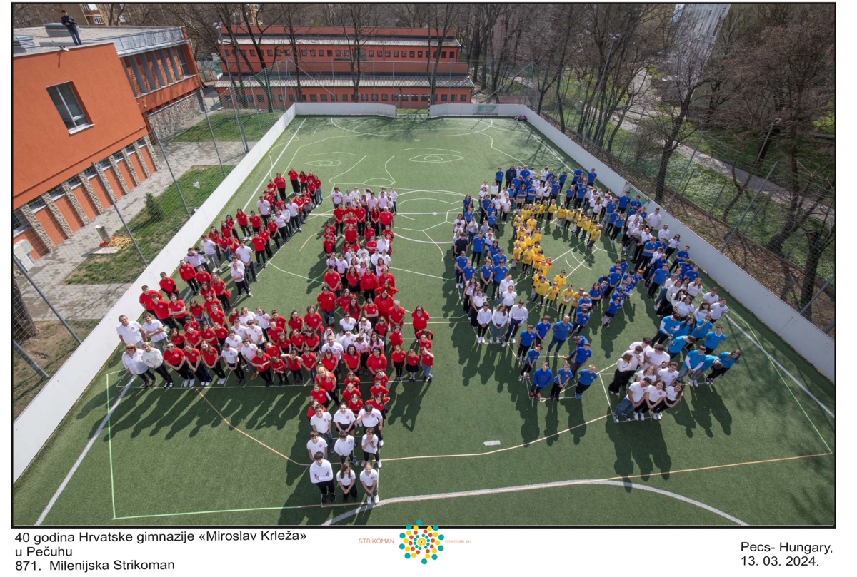 Povodom 40. obljetnice Hrvatske gimnazije “Miroslav Krleža” u Pečuhu, snimljene su posebne Milenijske fotografije